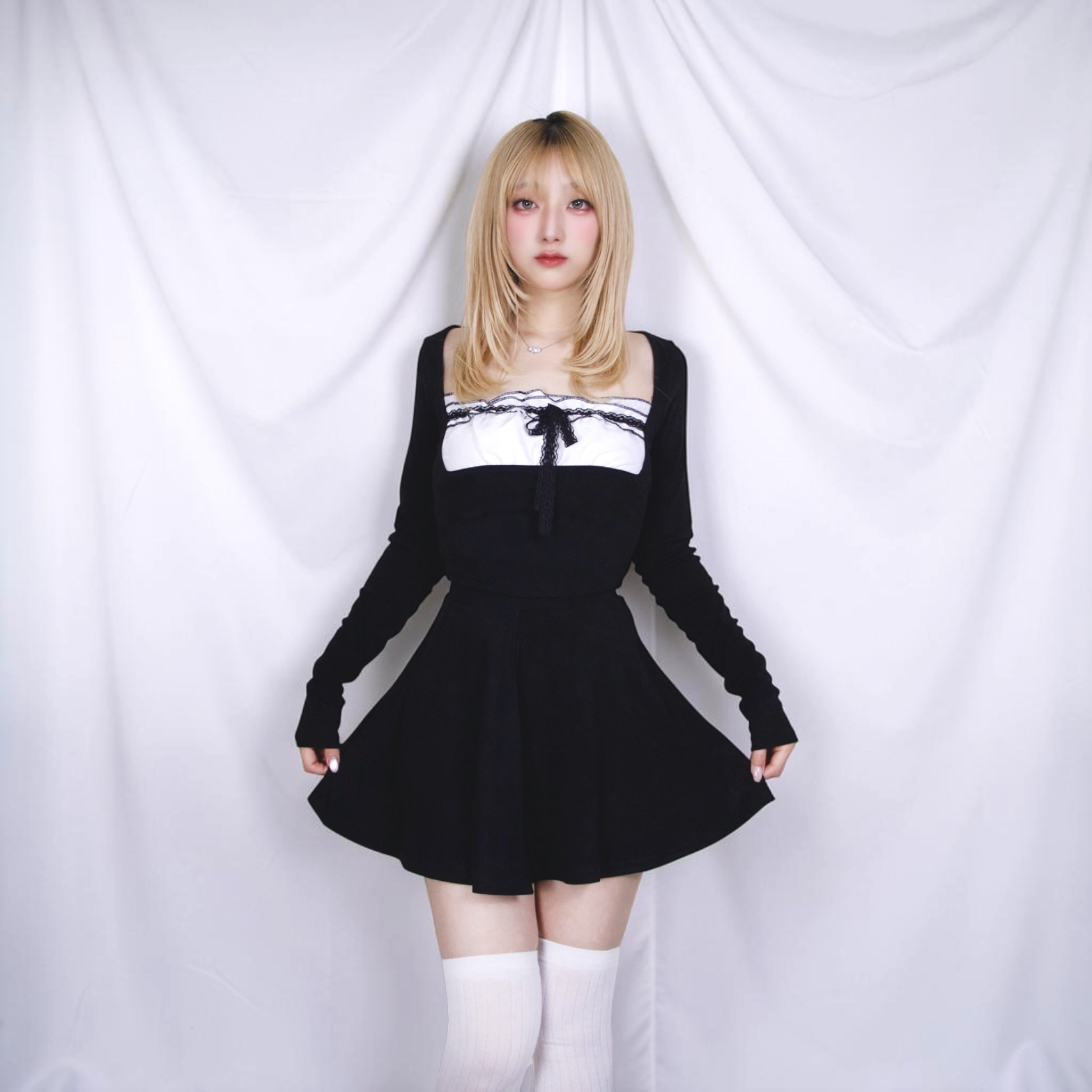 オフショルリボン　セットアップ