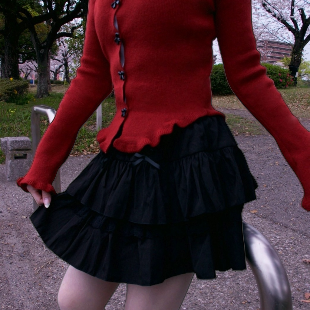 フリルレイヤードミニスカート